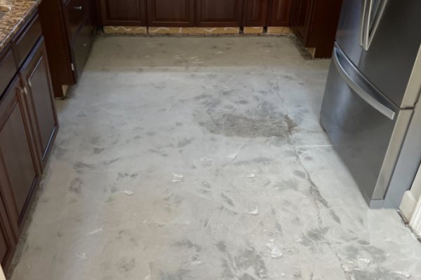flat kitchen concrete subfloor